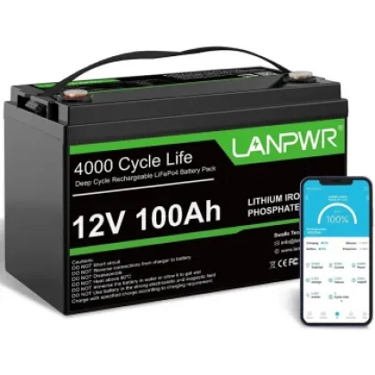 LiFePO4 12V/100Ah Акумулятор LanPWR з Bluetooth, BMS для резервного живлення LiFePO4 12V/100Ah Акумулятор LanPWR з Bluetooth, BMS для резервного живлення