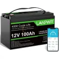 LiFePO4 12V/100Ah Акумулятор LanPWR з Bluetooth, BMS для резервного живлення