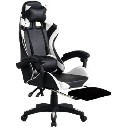 Геймерське комп’ютерне крісло Gamer Pro Jaguar Plus з підставкою для ніг Біле