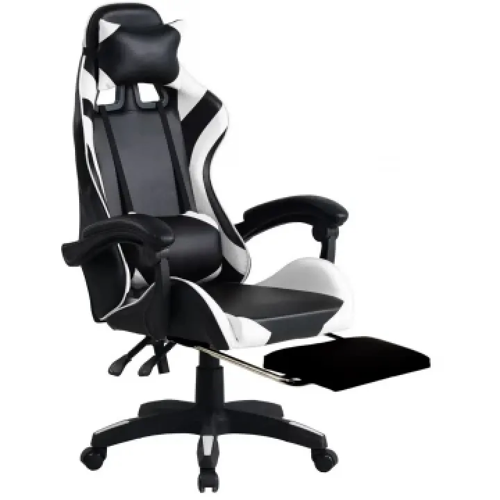 Геймерське комп’ютерне крісло Gamer Pro Jaguar Plus з підставкою для ніг Біле