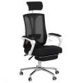 Крісло з підставкою для ніг, спинка сітка, офісне біле Ergonomic Крісло з підставкою для ніг, спинка сітка, офісне біле Ergonomic