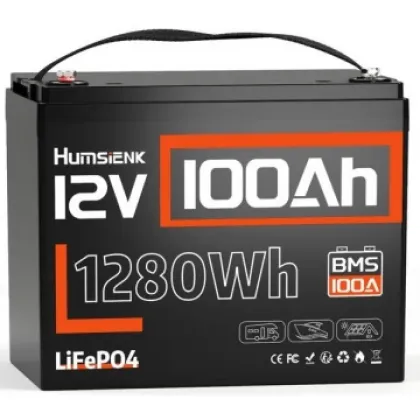 LiFePO4 12V/100Ah Акумулятор Humsienk з BMS для систем резервного живлення LiFePO4 12V/100Ah Акумулятор Humsienk з BMS для систем резервного живлення