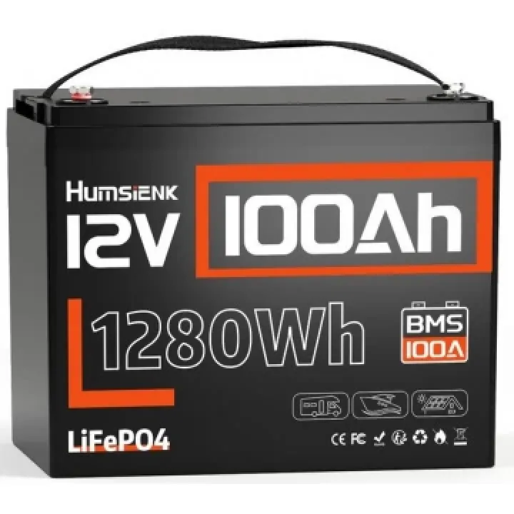 LiFePO4 12V/100Ah Акумулятор Humsienk з BMS для систем резервного живлення LiFePO4 12V/100Ah Акумулятор Humsienk з BMS для систем резервного живлення