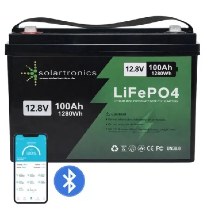 LiFePO4 12V 100Ah Акумулятор Solartronics 1280Wh, 100A, BMS з Bluetooth LiFePO4 12V 100Ah Акумулятор Solartronics 1280Wh, 100A, BMS з Bluetooth