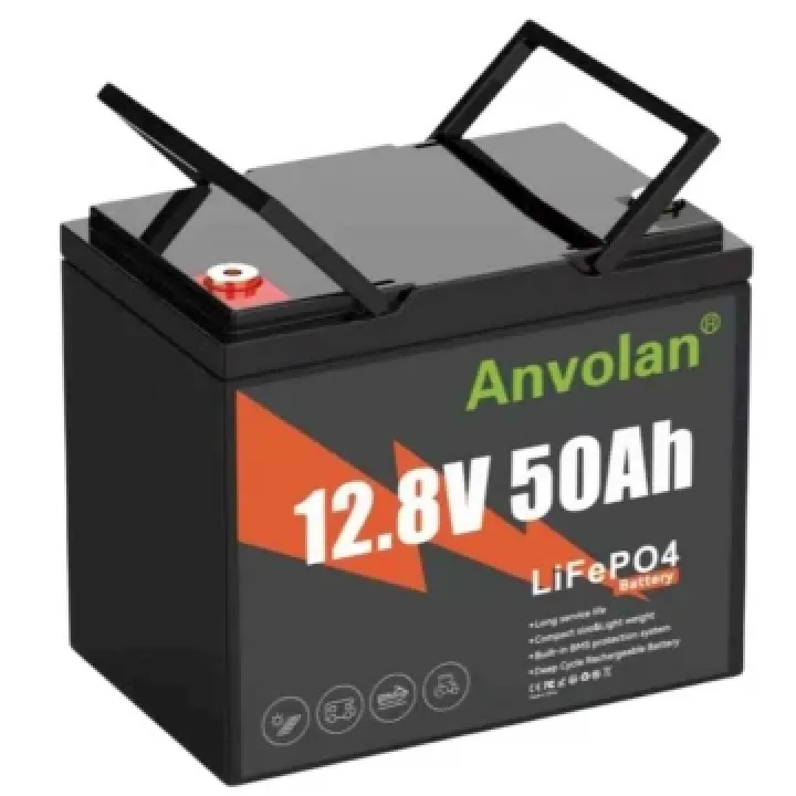 LiFePO4 12V/50Ah Акумулятор Anvolan, BMS для ДБЖ з складними ручками LiFePO4 12V/50Ah Акумулятор Anvolan, BMS для ДБЖ з складними ручками